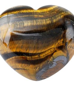Zungtin Healing Crystal Tiger's Eye Heart Love Carved Palm Worry Stone Chakra Reiki Balancing