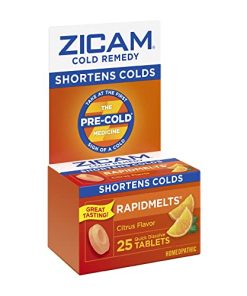 Zicam Cold Remedy Zinc Rapidmelts, Citrus Flavor, 25 Count (Pack of 1)