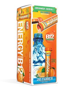 Zipfizz Energy Drink Mix, Electrolyte Hydration Powder with B12 and Multi Vitamin, Orange Soda (20 Pack)
